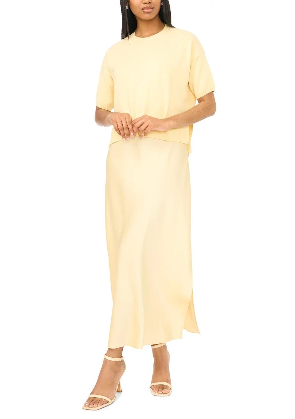 MSK Women's Short Sleeve Sweater & Dress Yellow Size XL 3800